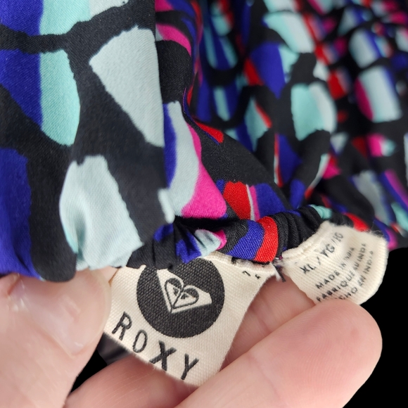 ROXY Geometric Multi Colored Mini Sleeveless Dress- XLarge - Picture 3 of 6
